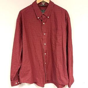 Eddie Bauer rust plaid button down shirt Sz XL